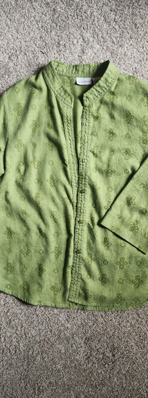 Green Button Up